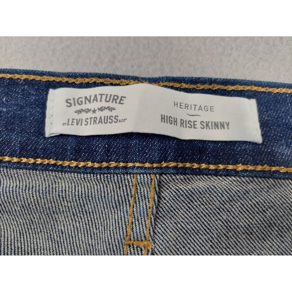 Levis Women Jean 28 Blue Denim Cotton Blend Skinny High Rise Stretch Distressed - Picture 7 of 16